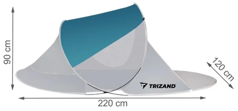 Tengerparti sátor SUNSHADE 120x220 cm, kék-fehér