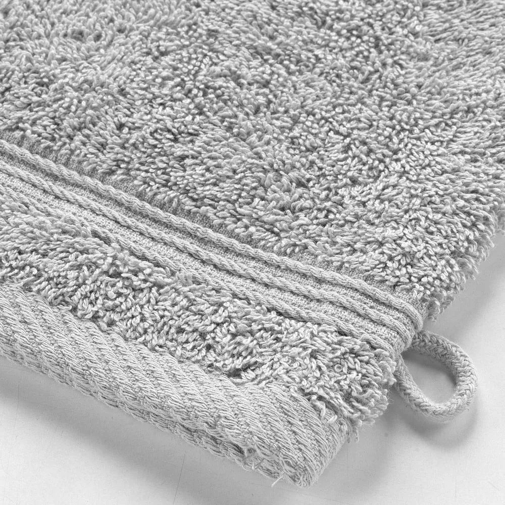 Világosszürke pamut mosdókesztyű 15x21 cm Tendresse – douceur d'intérieur