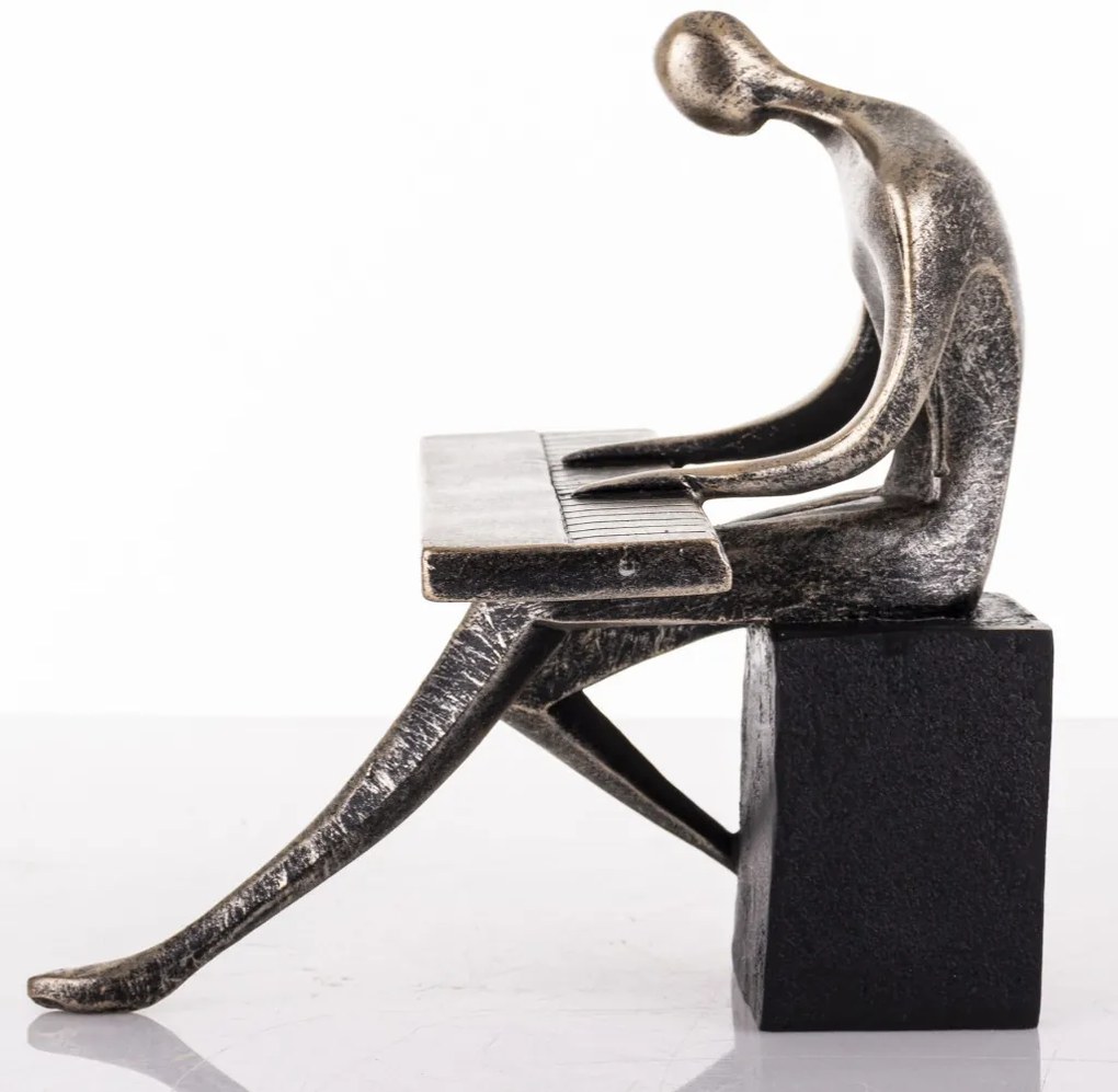 Figura Zenész Műanyag Fekete, Arany 18x15,5x18cm