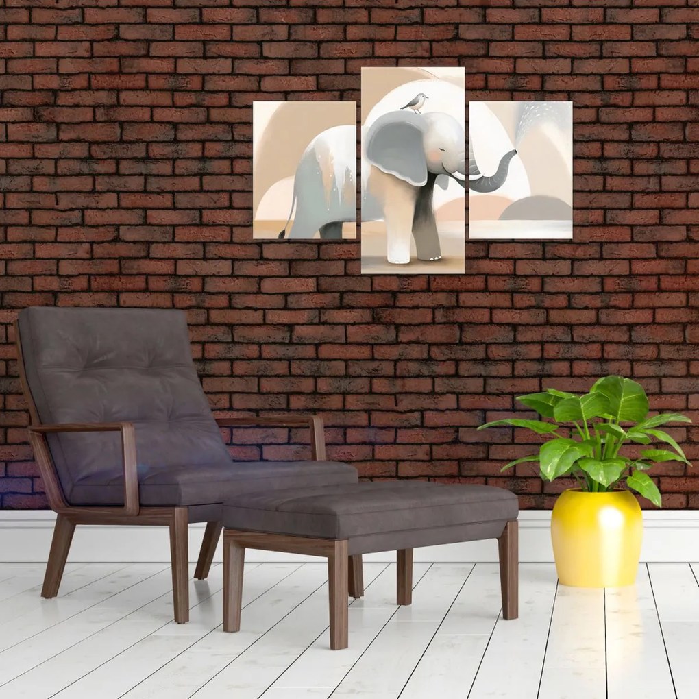 Kép - Elefánt pasztell színekben (90x60 cm)