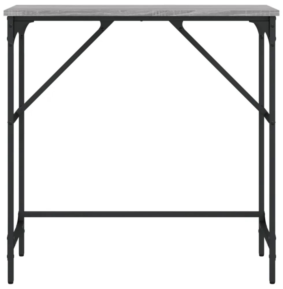 szürke sonoma színű szerelt fa konzolasztal 75x32x75 cm