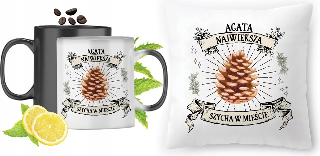 Ágota Mágikus bögre fényképes nyomott mintás párna szett