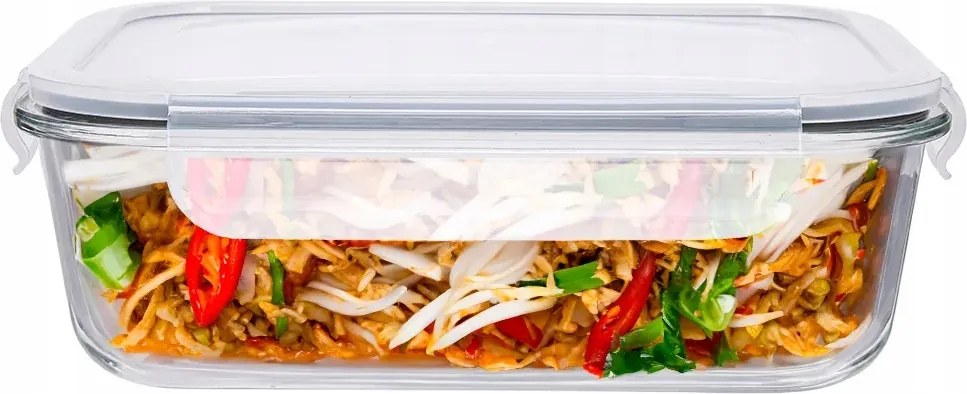 Üveg Ételtároló Doboz Tömítéssel 1,0L Uzsonnás Doboz Mikrohullámú Hűtőszekrényhez