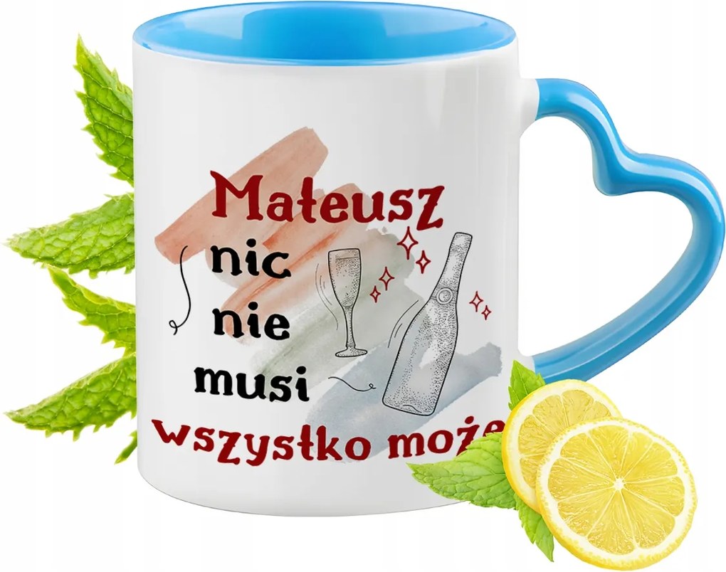 Máténak Kék Bögre Szív Alakú Füllel Kávé Ajándék