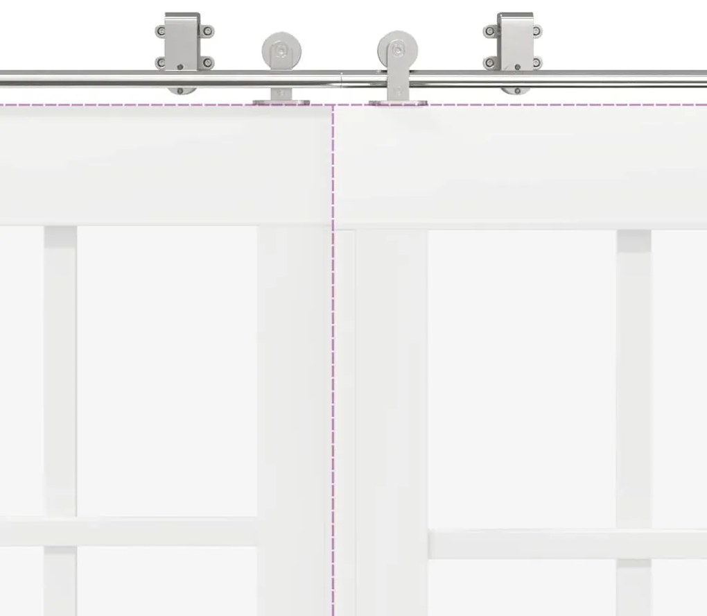 ezüstszínű rozsdamentes acél tolóajtó fémszerelék készlet 183cm