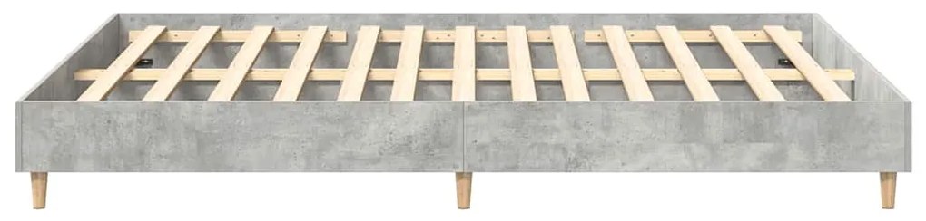 betonszürke szerelt fa ágykeret matrac nélkül 140 x 200 cm
