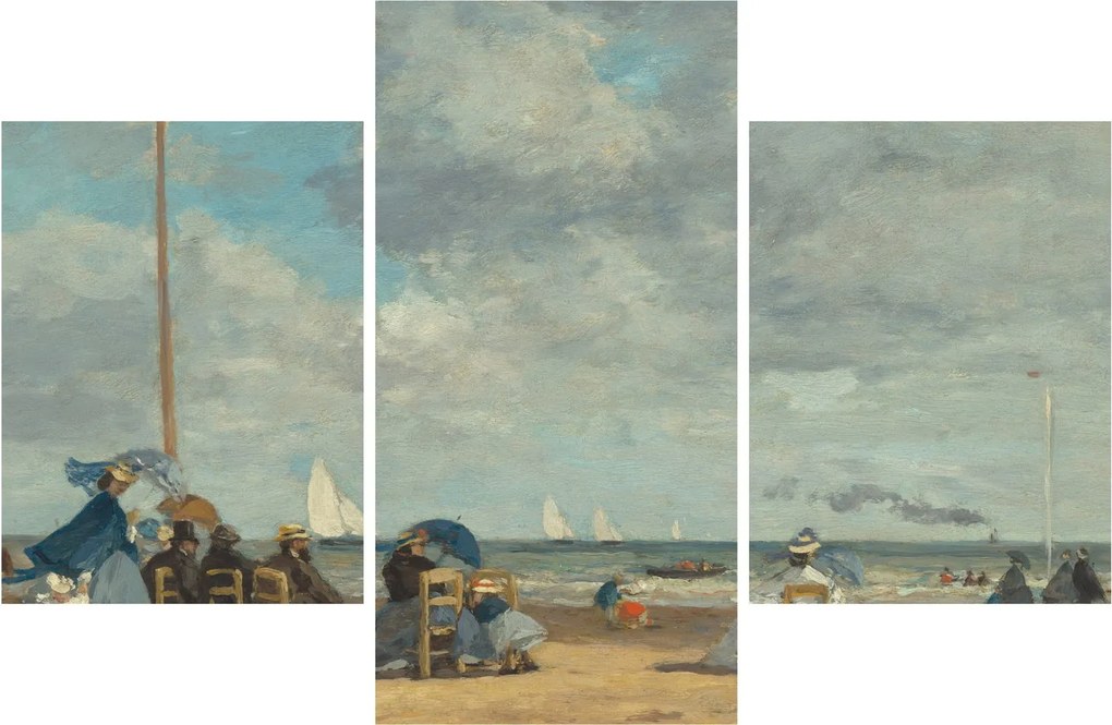Kép - Eugène Boudin, Beach  at Trouville, reprodukciók (90x60 cm)