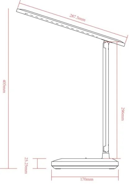 Globo 58481S - LORNA LED asztali lámpa, érintős, 3W, 5V, 1800 mAh, fekete