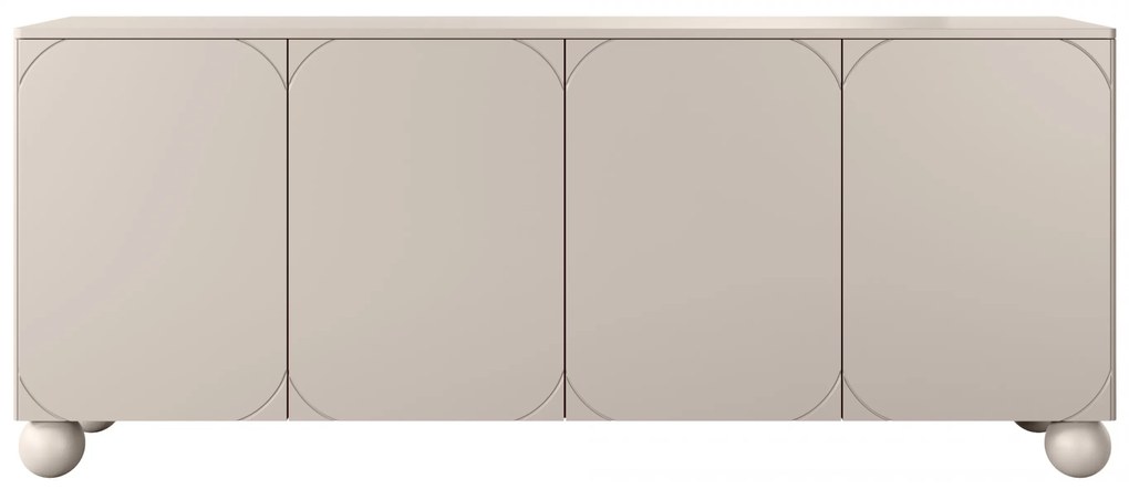 Sonatia II négyajtós komód 200 cm gömb lábakon - kasmír