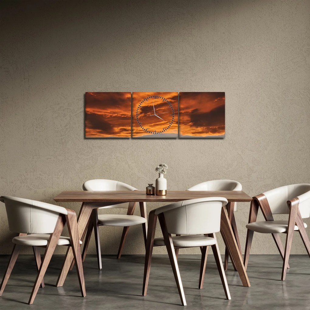 Felhők képe (órával) (90x30 cm)