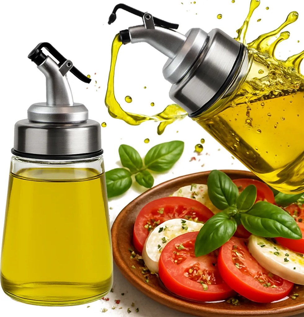 200 ml-es üveg adagoló tartály ecet olaj szósz kiöntővel