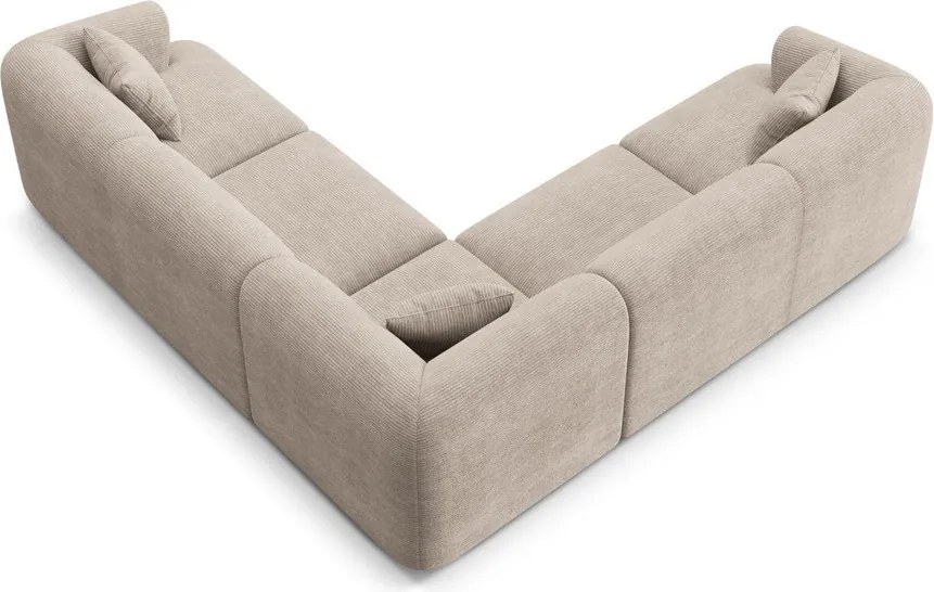 Világosbarna kordbársony sarokkanapé Campi – Cosmopolitan Design