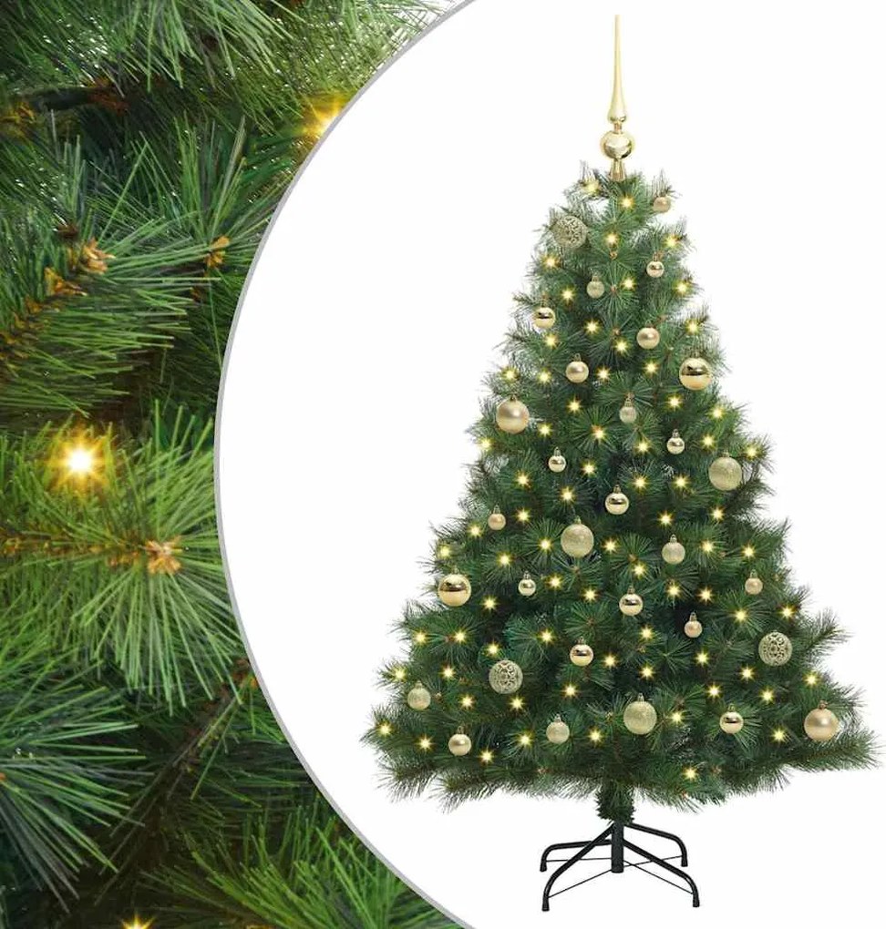 vidaXL Mű karácsonyfa 150 LED-del állvánnyal Zöld 150 cm PE és PVC