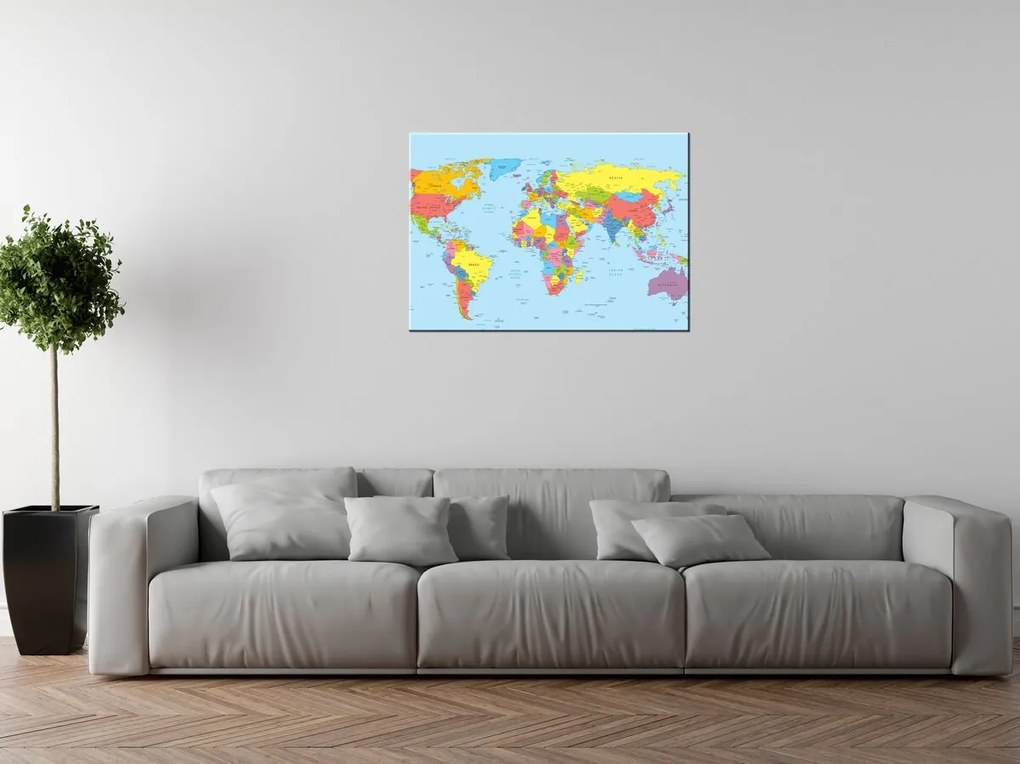 Gario Vászonkép Nagy világtérkép Méret: 60 x 40 cm