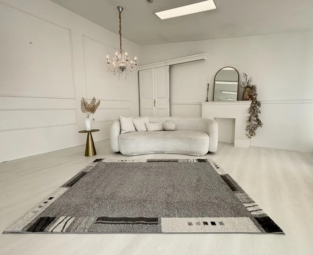 Nora 6037 szürke modern szőnyeg 60 cm-es szett