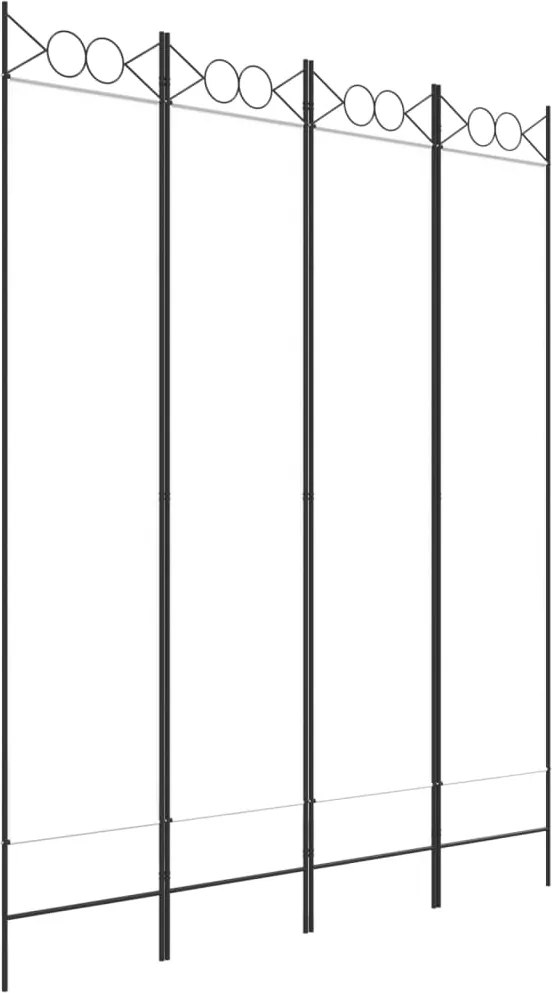 vidaXL 4 paneles fehér szövet térelválasztó 160x200 cm