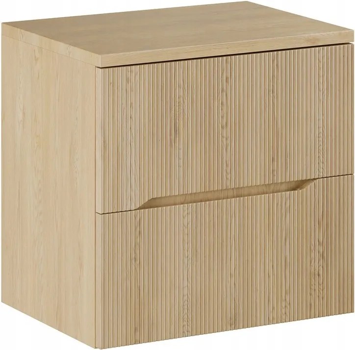 Nordic fali mosdószekrény 60 cm-es cremona tölgyfa munkalappal