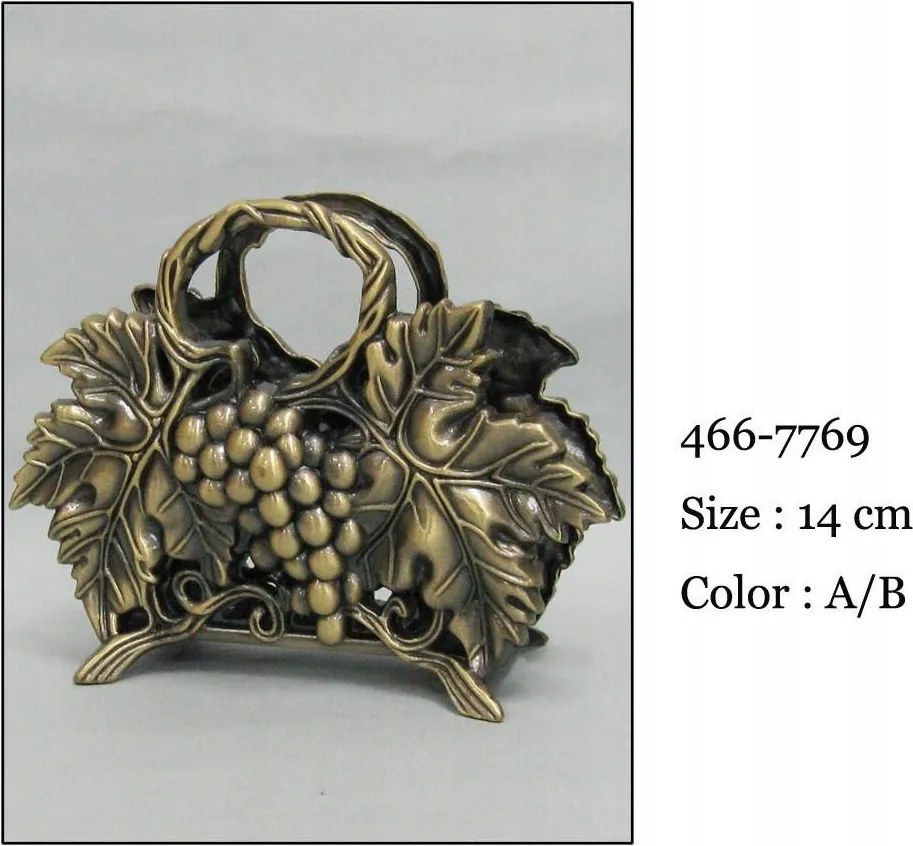 Fém szalvétatartó díszített arany színű régi arany ajándék