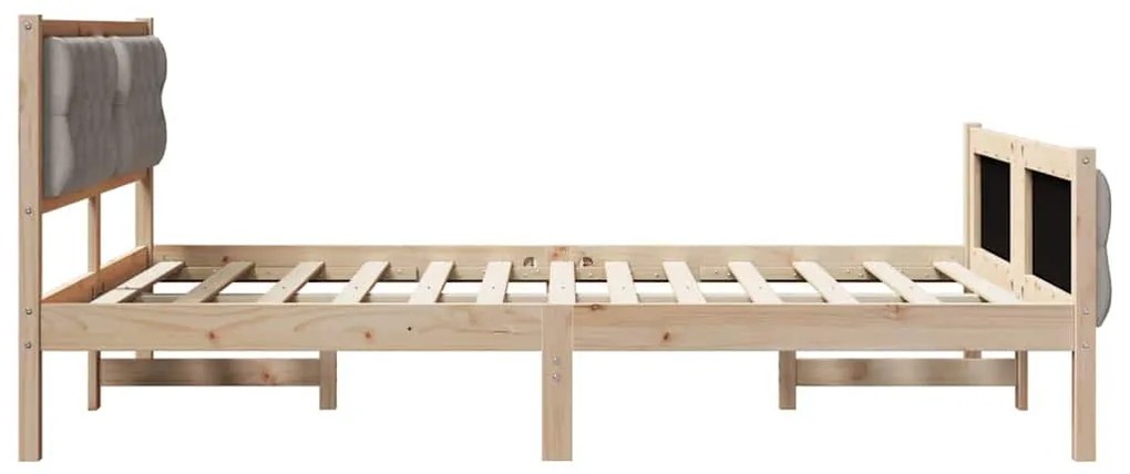 Ágykeret fejtámlával Tópszínű 150 x 200 cm Tömör fenyőfa