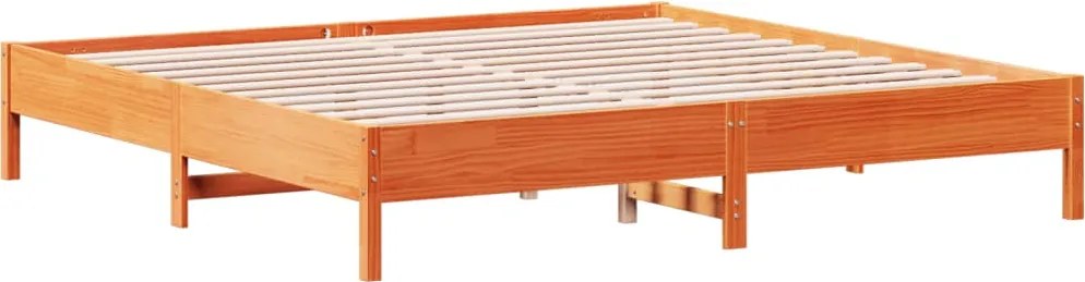 vidaXL viaszbarna tömör fenyőfa ágy matrac nélkül 200 x 200 cm