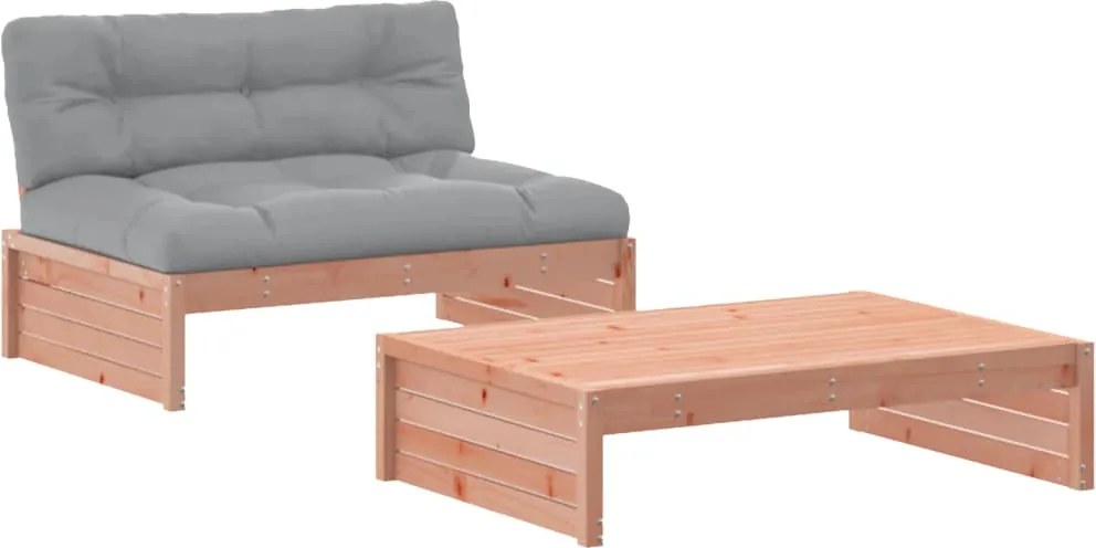 vidaXL 2 részes tömör duglászfenyő kerti társalgószett párnákkal