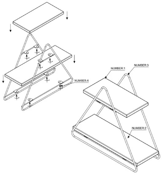 Polcrendező 35x40 cm arany