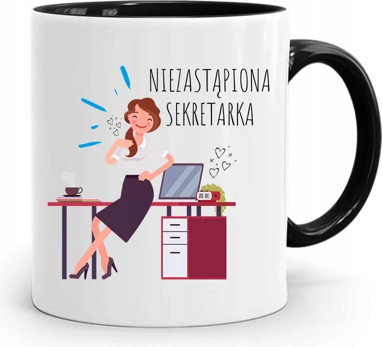 Fekete Bögre Ajándék Titkárnőnek Nélkülözhetetlen, fényképes nyomattal