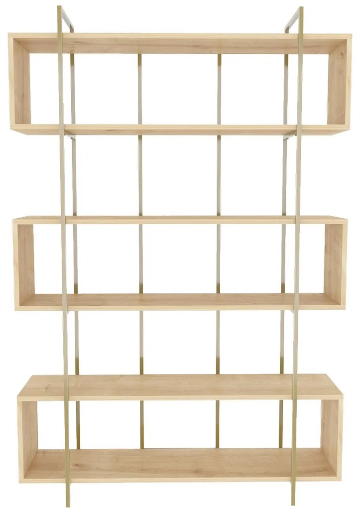 könyvespolc Bruti - Oak, Gold