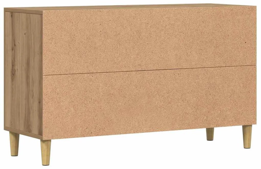 kézműves tölgy színű szerelt fa tálalószekrény 100 x 36 x 60 cm