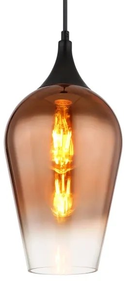 Globo 15552H1 - Csillár zsinóron LAVUS 1xE27/60W/230V átm. 18 cm réz