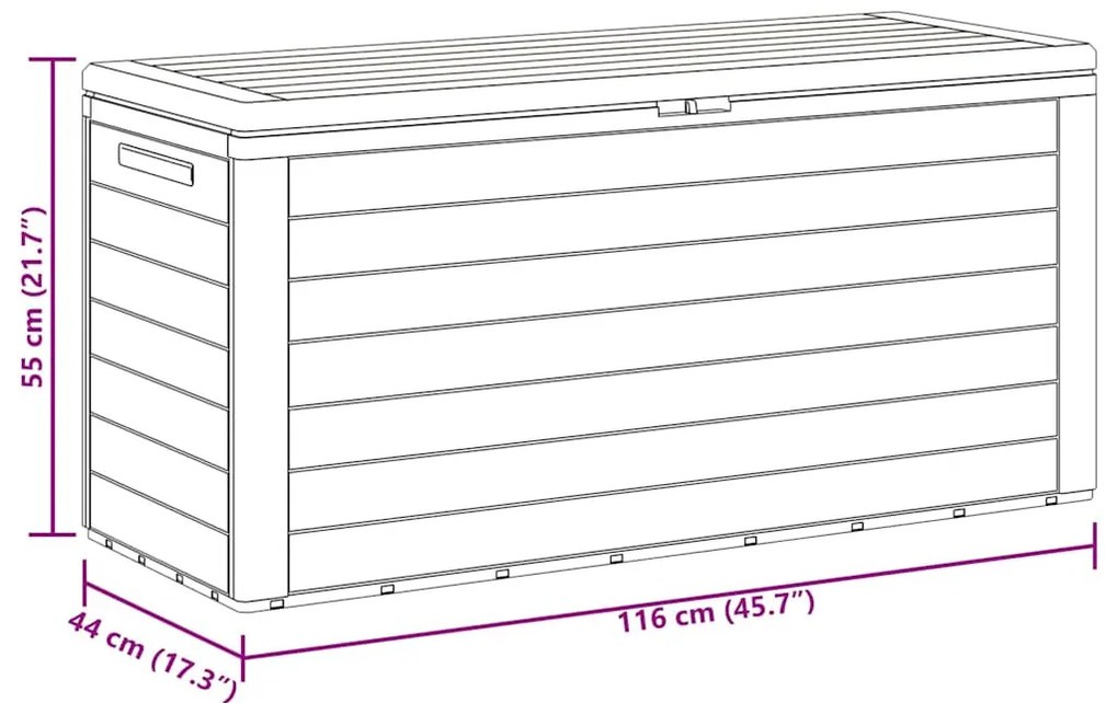 barna kerti tárolóláda 78 x 44 x 55 cm