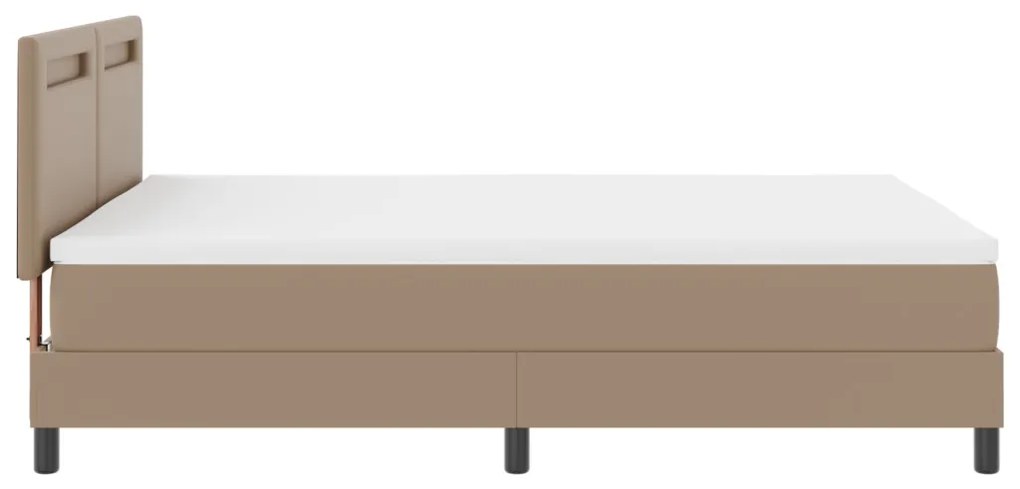 Boxspring ágy matraccal - Cappuccino, 140x190 cm, műbőr