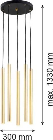 ARGON 2144 SICILIA Hengeres Függesztett Lámpa Sárgaréz, Fekete Struktúra G9 IP20