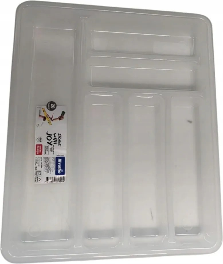 Evőeszközbetét Fiókokhoz 6 Rekeszes Átlátszó "rotho" 1db