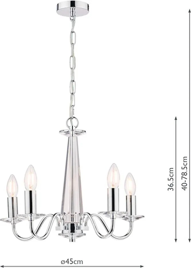 LAURA ASHLEY 3702763-Q BLAKE Kristály Csillár Fehér, Csiszolt króm E14 IP20