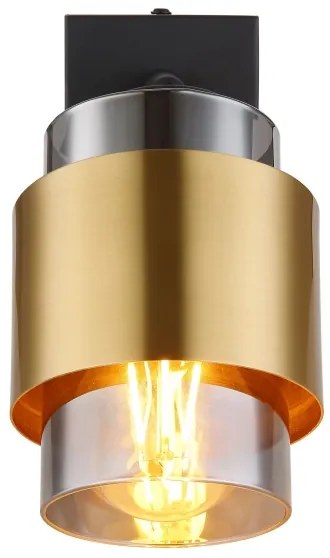 Globo 15560-1 - Fali spotlámpa MILLEY 1xE27/40W/230V fekete/réz