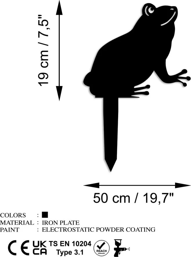 Frog fém kerti dísztárgy, 34×22 cm – TR565TNL1278