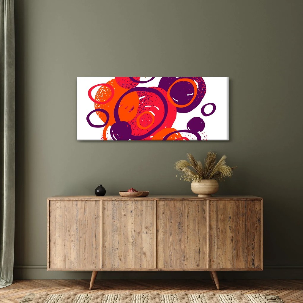 Kép - Motívum körökkel meleg színekben (120x50 cm)