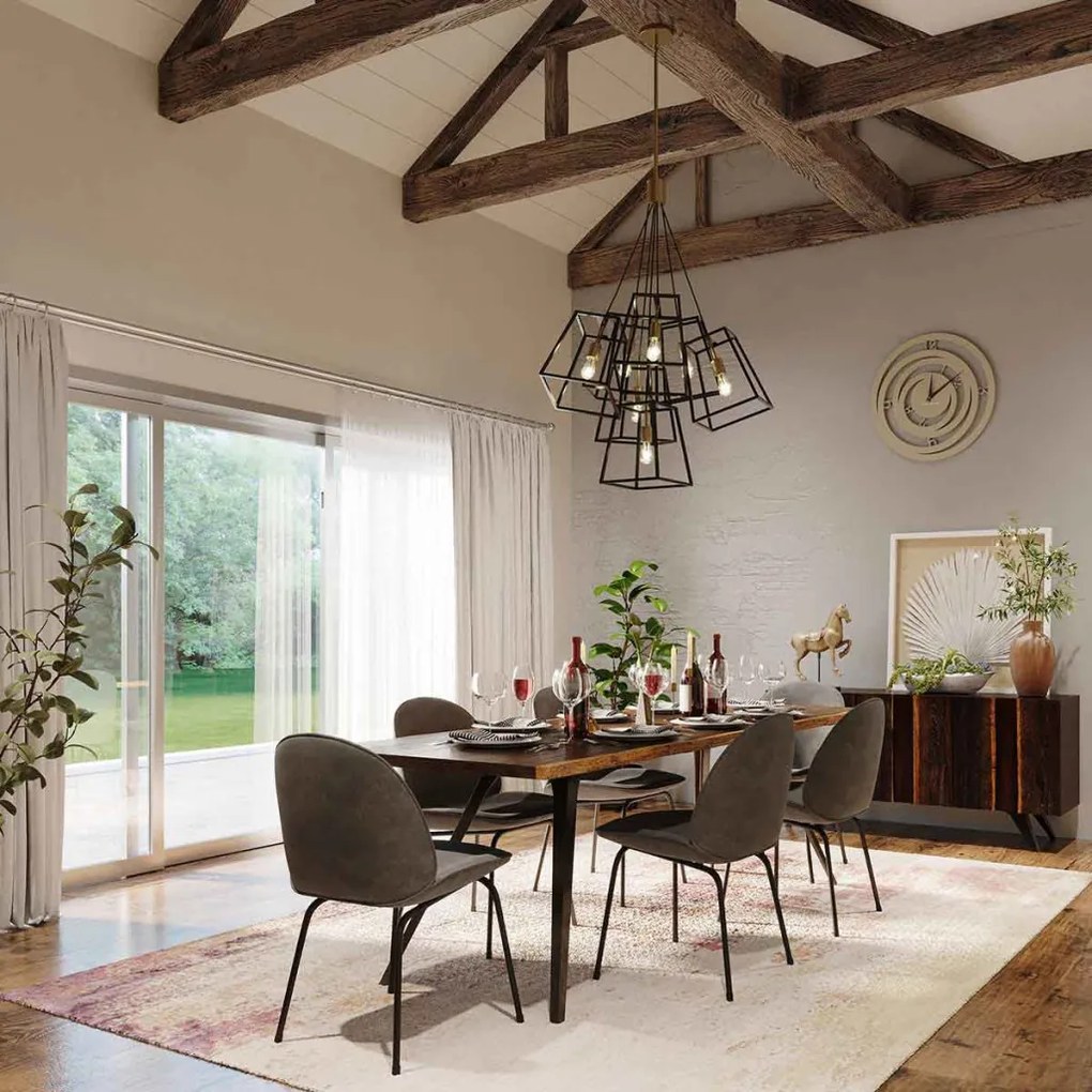 ELSTEAD HK-FULTON-7P FULTON Modern Led Függesztett Lámpa Barna, Sárgaréz E27 IP20