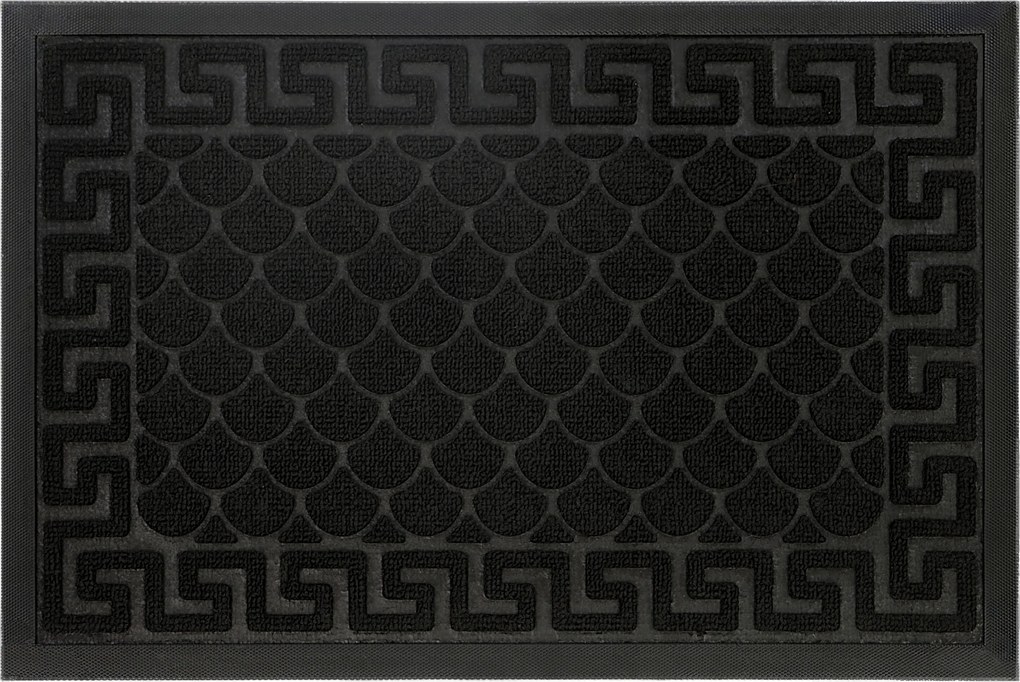 Lábtörlő Kültéri Ajtóhoz 80x120 Gumi Bejárati Szőnyeg Fekete Nagy