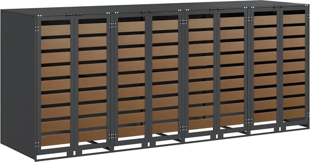 vidaXL Gurulós kuka tároló 3 kukához Antracit 340 x 77.5 x 115.5 cm