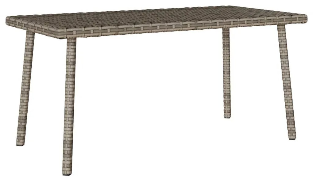 téglalap szürke polyrattan kerti dohányzóasztal 80x40x37cm