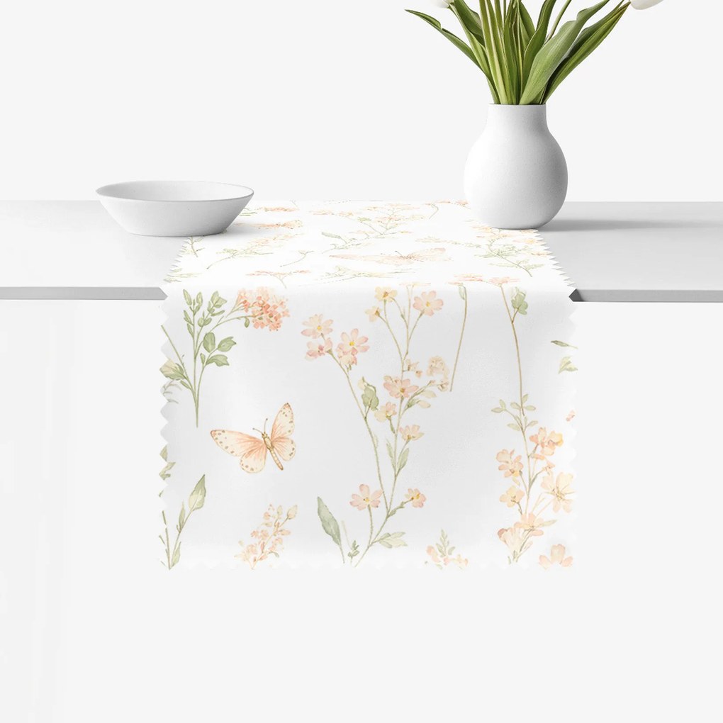 Goldea teflonbevonatú asztali futó - pillangós kert 20x140 cm