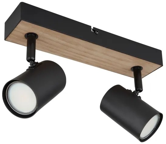 Globo 57911-2BW - Spotlámpa ROBBY 2xGU10/35W/230V fekete/barna
