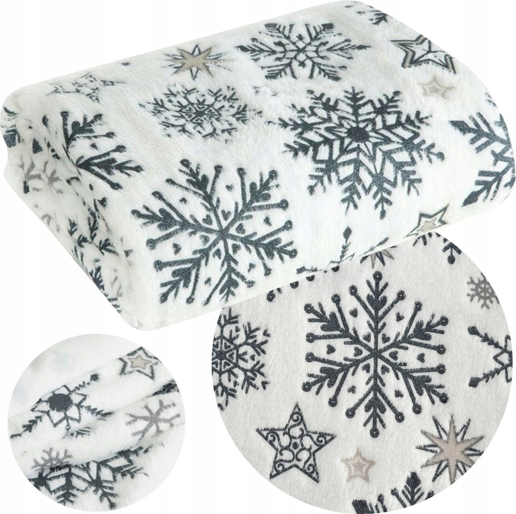 Karácsonyi takaró mikulás ajándék 150x200 cm csillagok