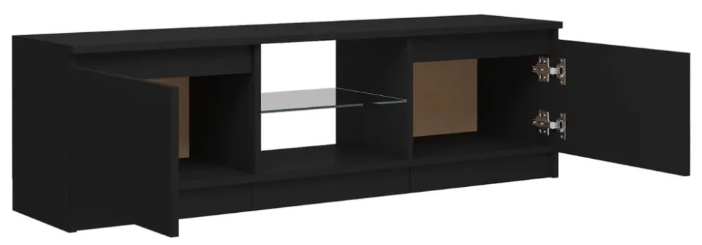 fekete TV-szekrény LED lámpákkal 120 x 30 x 35,5 cm