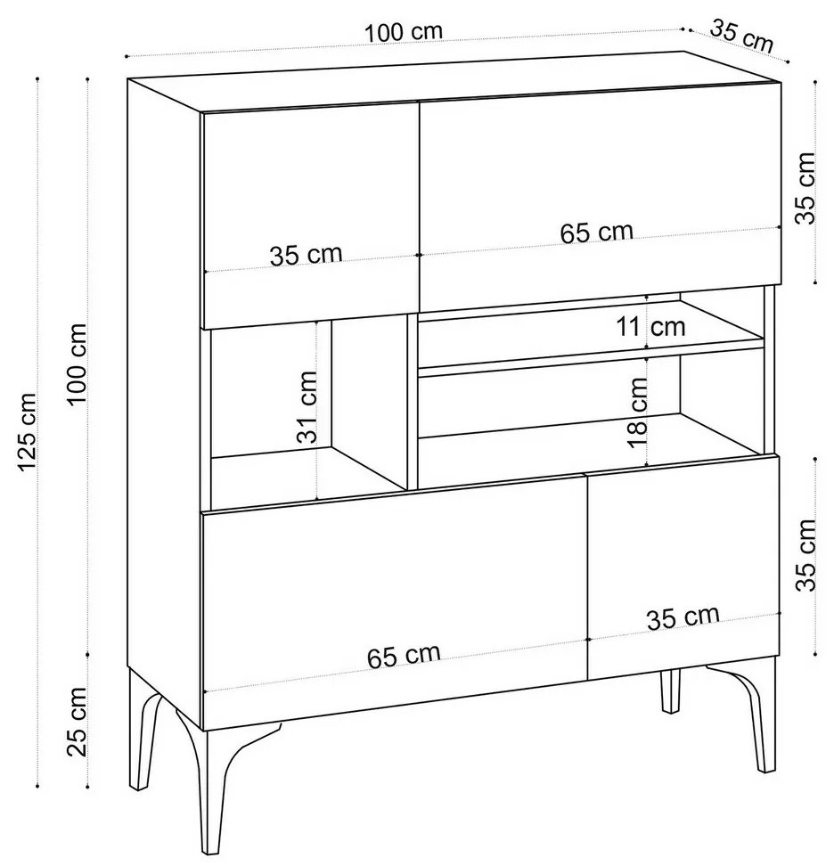 Krista Sapphire Oak szekrény