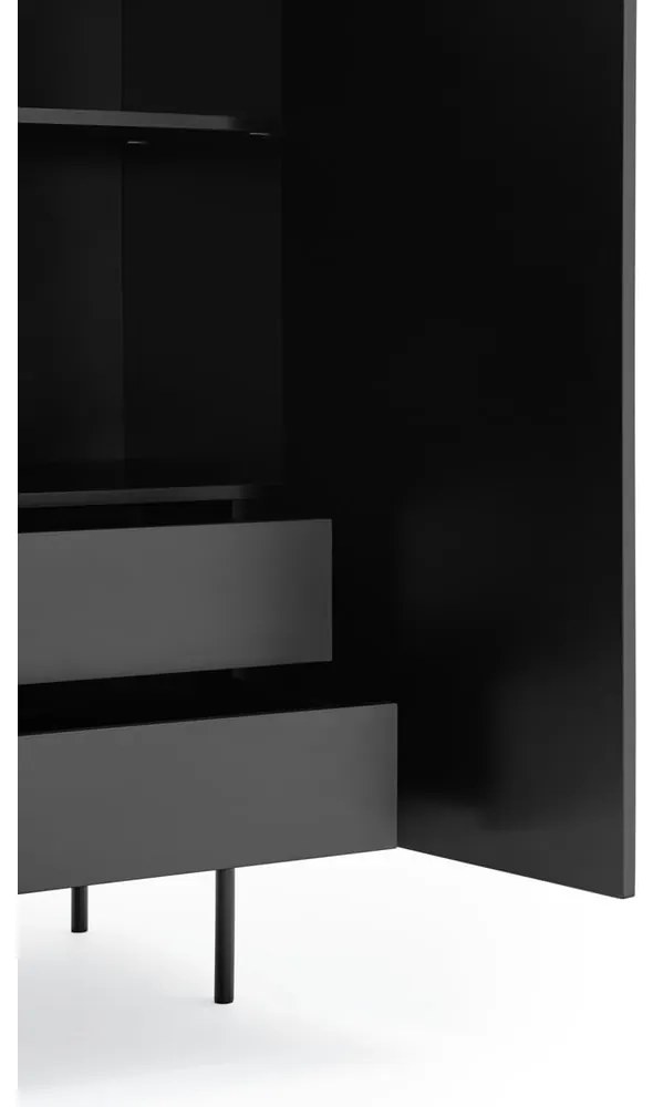 Sierra fekete magas komód 97x130 cm - Teulat