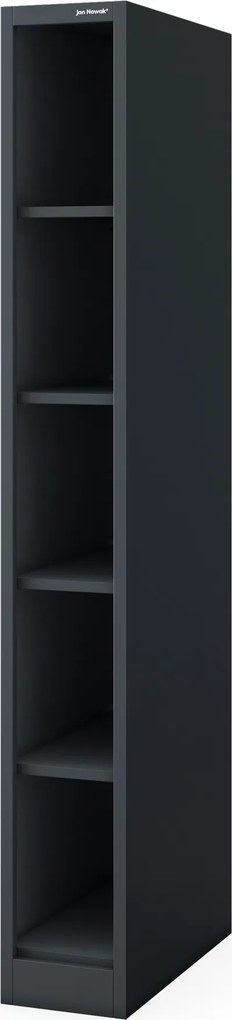 Keskeny fém archiváló polc dokumentumokhoz, antracit, 250x1850x600 mm: TIM