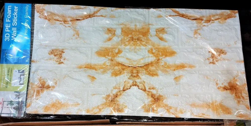 5 Darab Öntapadós 3d Tégla Hatású Dekor Falmatrica, Tapéta Homokkő Tégla Mintával 70x77x0,6 Cm